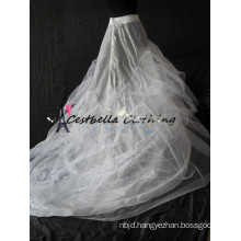 white long train petticoat for mermaid dress, evening dress